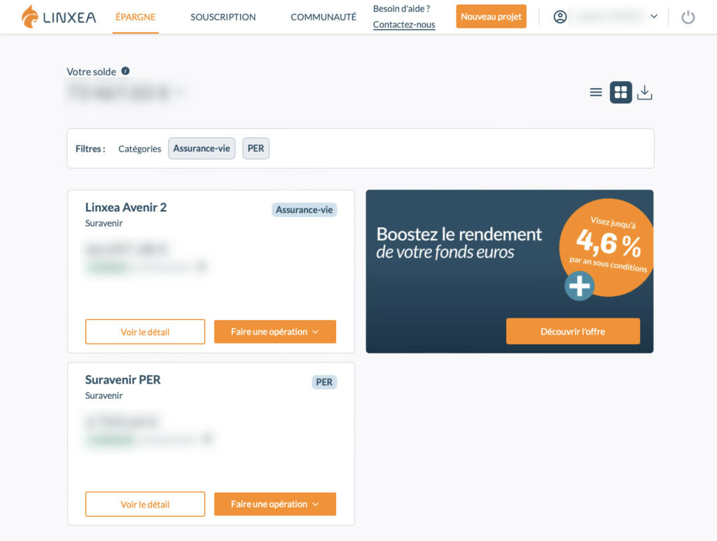 Linxea espace client
