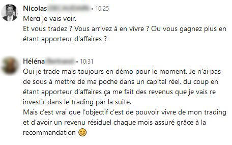 linkedin arnaque escroquerie trading scanner harmonique suite