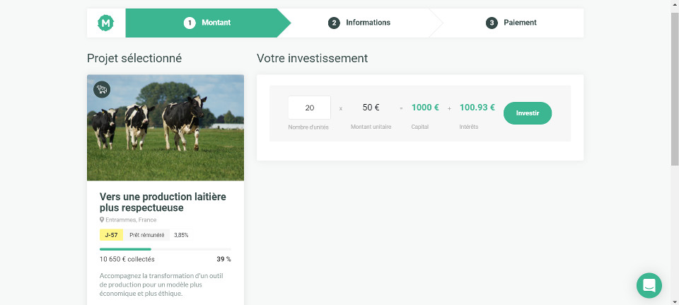 Projet Miimosa montant