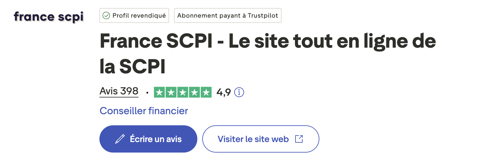 Avis France SCPI