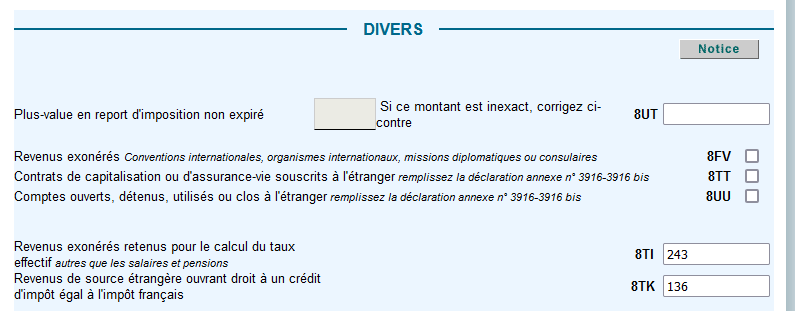 8TK et 8TI déclaration