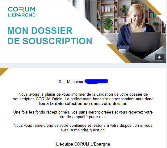 Achat SCPI Corum Origin