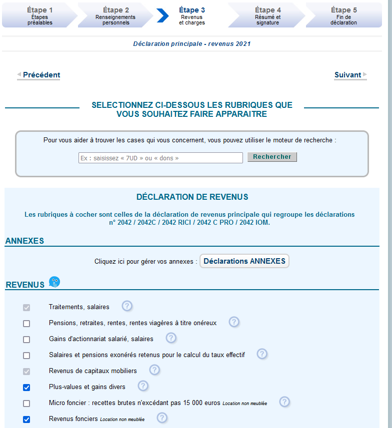 Déclaration revenus SCPI