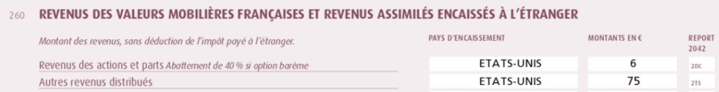 Déclarations des dividendes de SIIC et REITS en CTO formulaire 2047