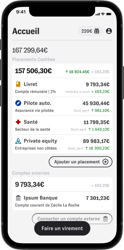 Suivre son épargne Cashbee
