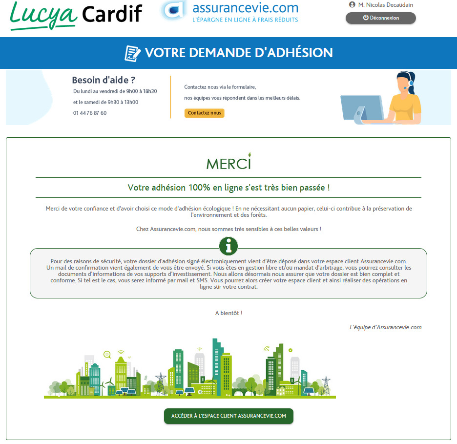 Adhésion Lucya Cardif