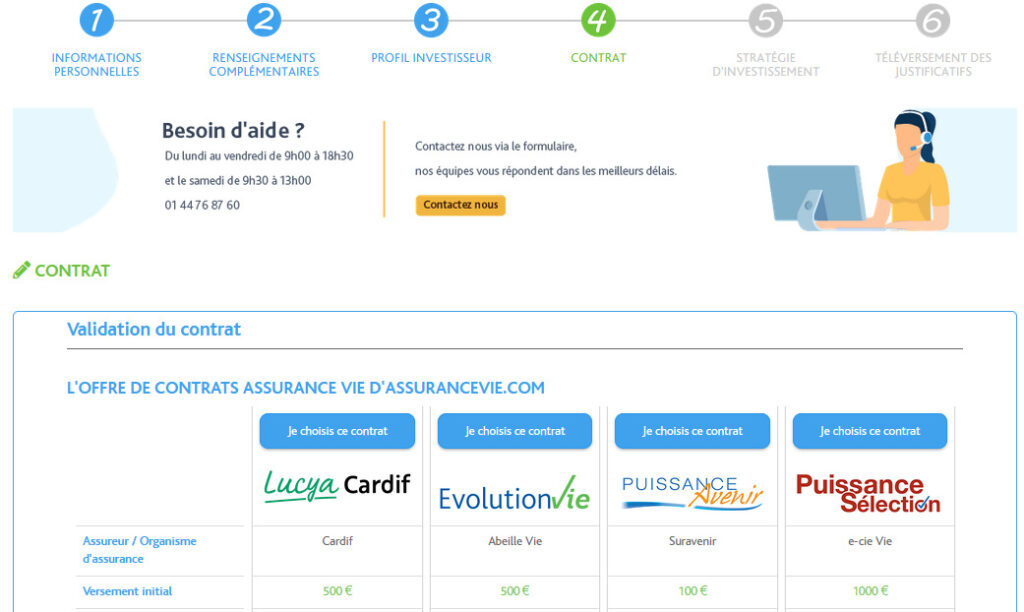 Offre de contrats d'assurance vie Lucya Cardif