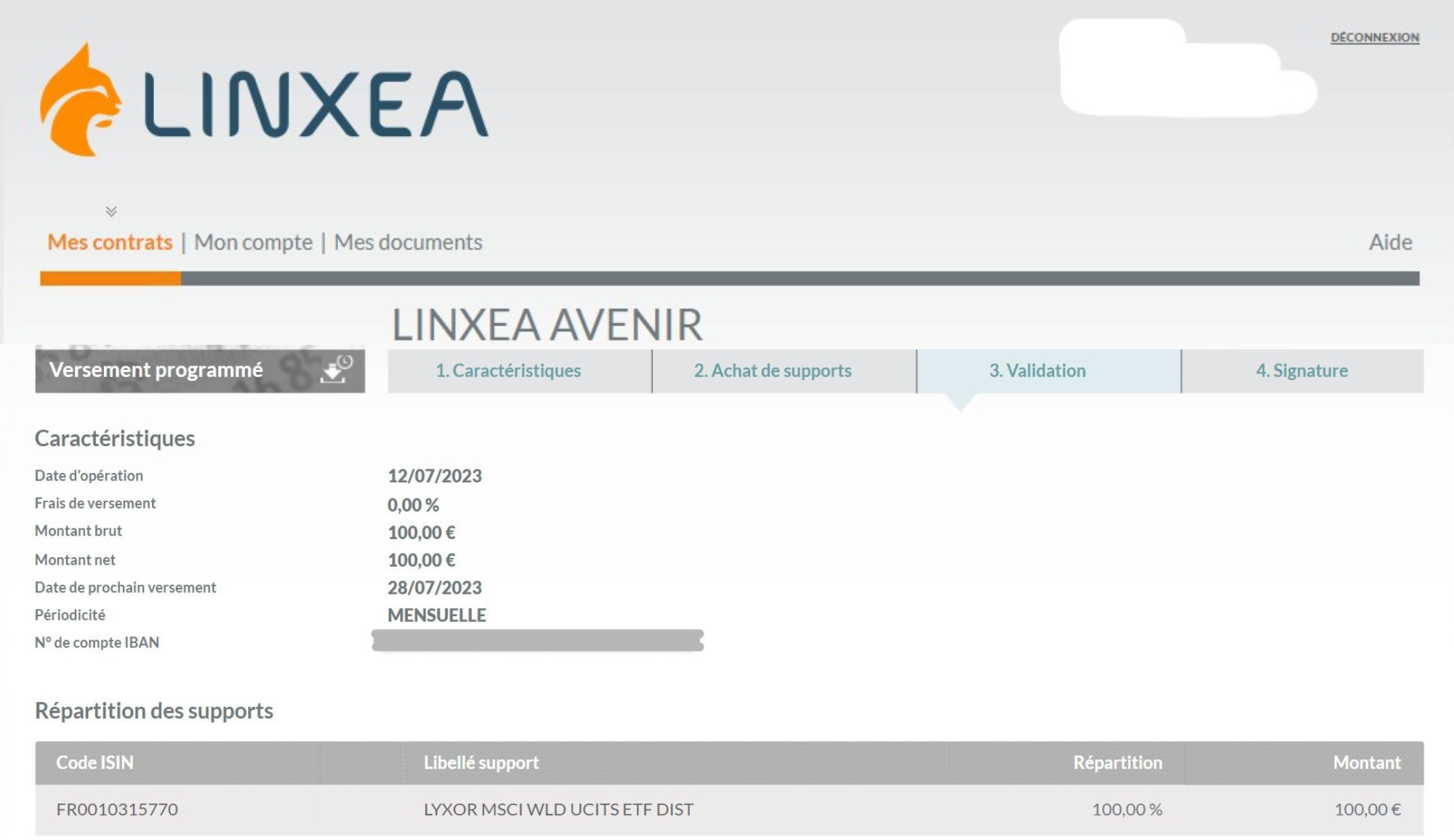 Linxea Investissements programmés