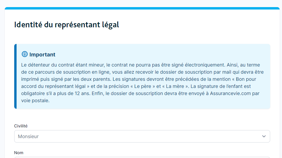 Représentant assurance vie enfant