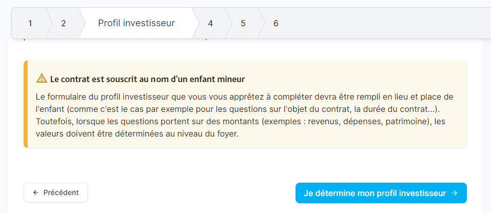 Souscription enfant