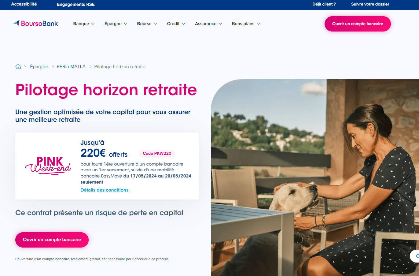 BoursoBank Matla PER pilotage horizon retraite