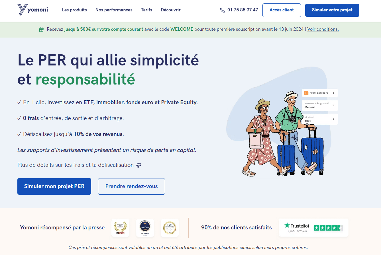 Yomoni Retraite PER gestion pilotée