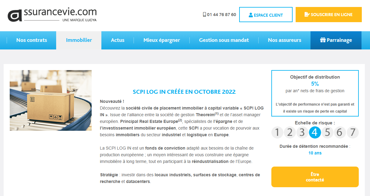 Avis assurancevie.com SCPI log in