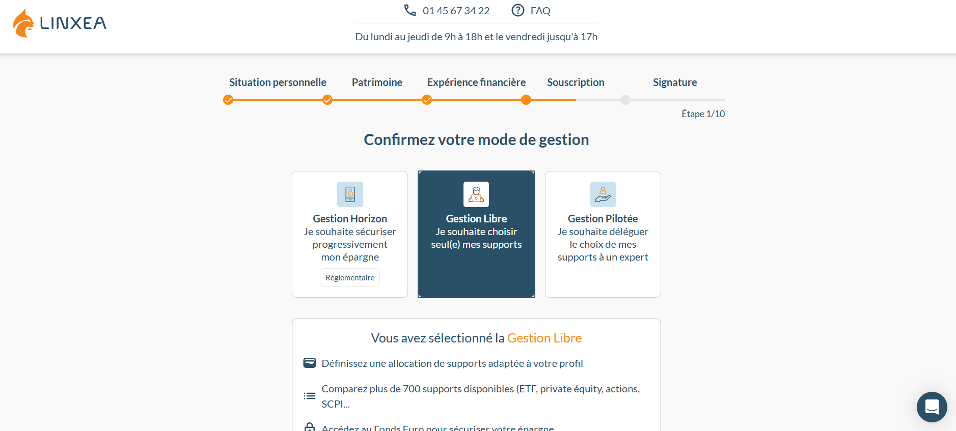 per gestion libre ou pilotée linxea