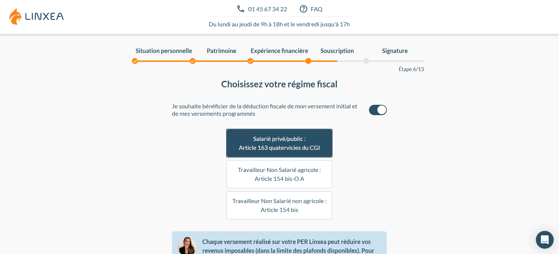 per linxea spirit per article 163 quatervicies cgi