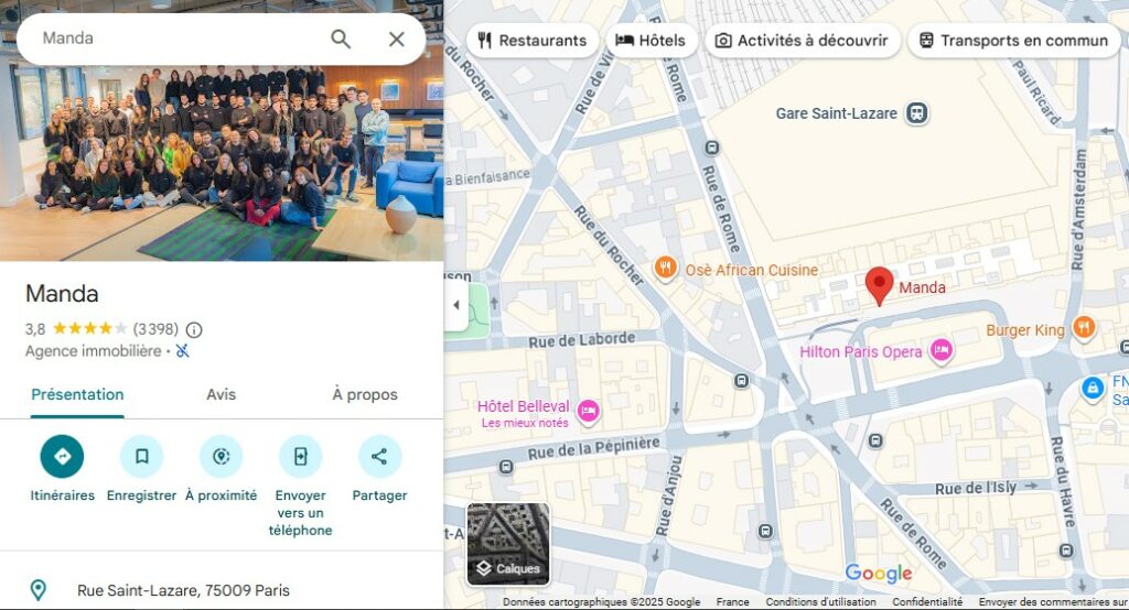 Avis Google sur Manda