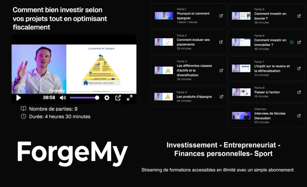 Formation investir Avenue des investisseurs Forgemy