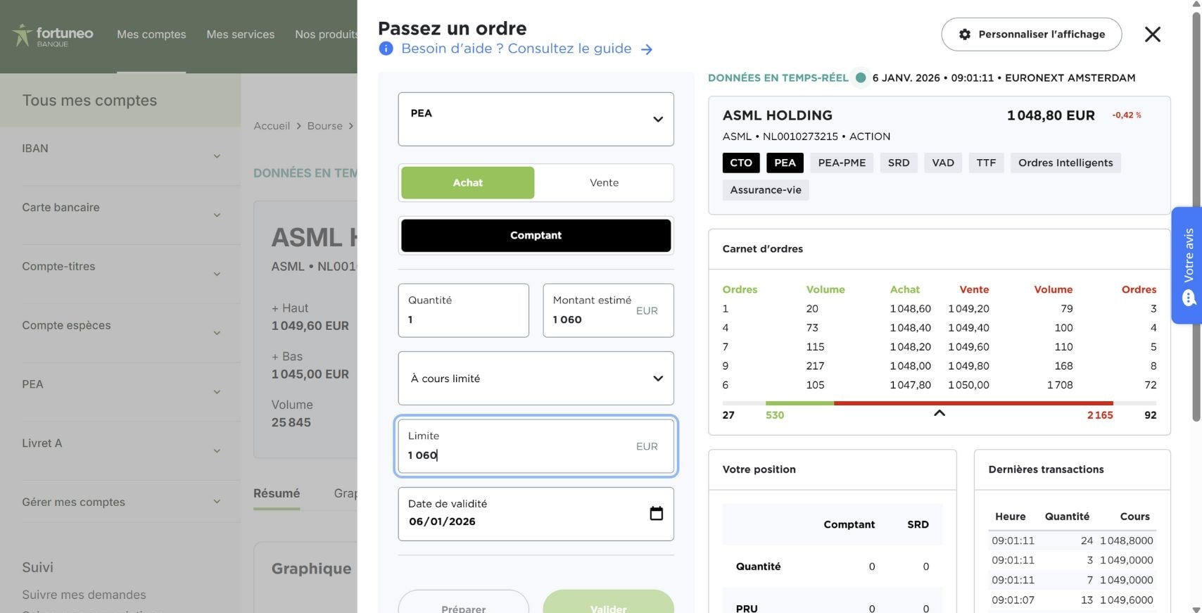fortuneo pea action intelligence artificielle asml